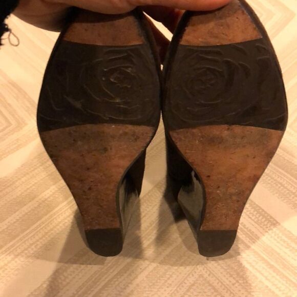 Taryn Rose Brown Suede Wedge Low Boots - Picture 6 of 8